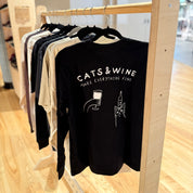 Black Long Sleeve - Cats & Wine Make Everything Fine