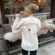 Off-White Long Sleeve - Cats & Wine Make Everything Fine