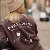 Brown Sweatshirt - Dogs & Wine Make Everything Fine