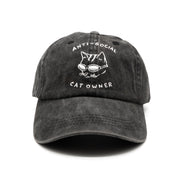 Musta farkkulippis - Logo "Anti-Social Cat Owner" 