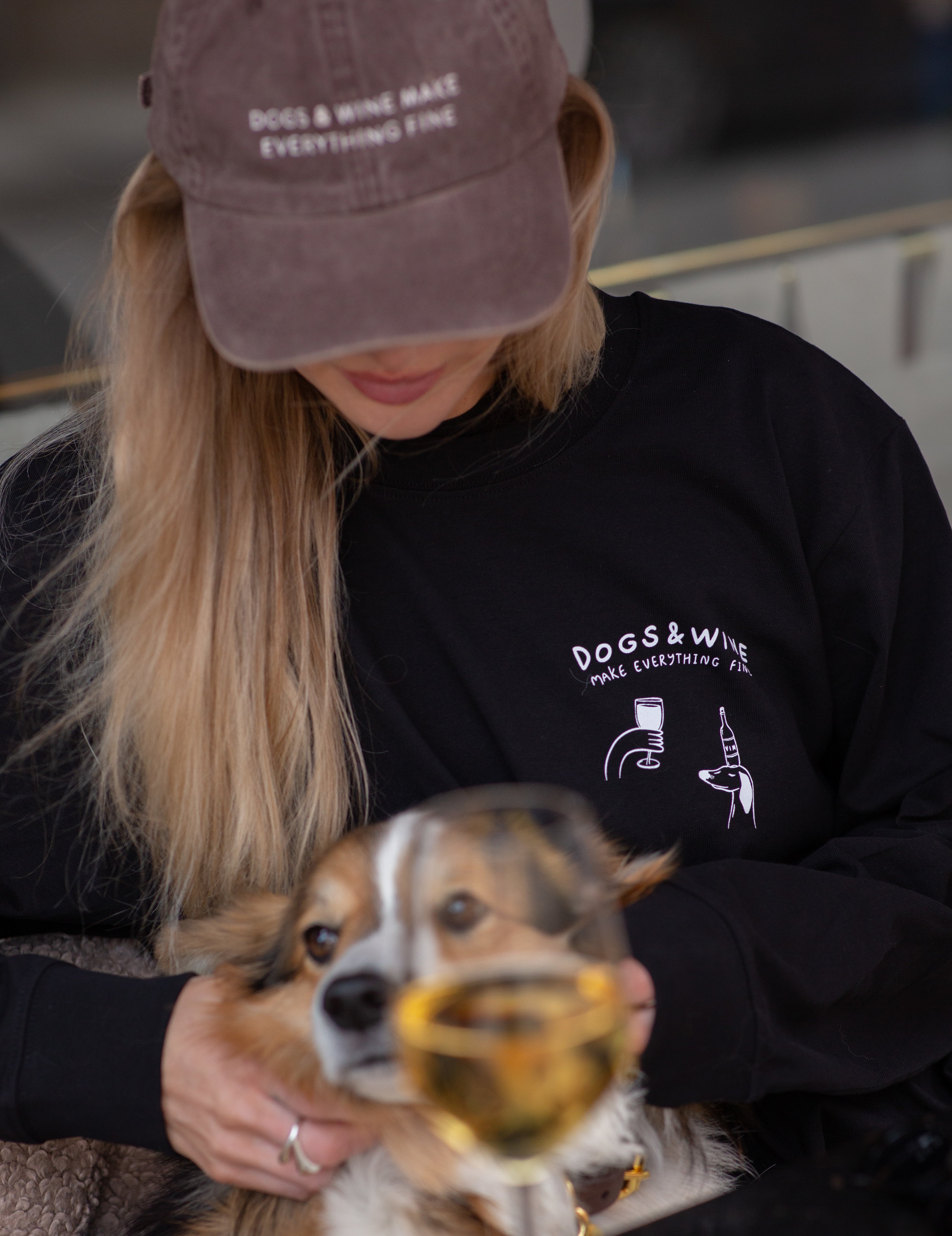 Black Long Sleeve - Dogs & Wine Make Everything Fine