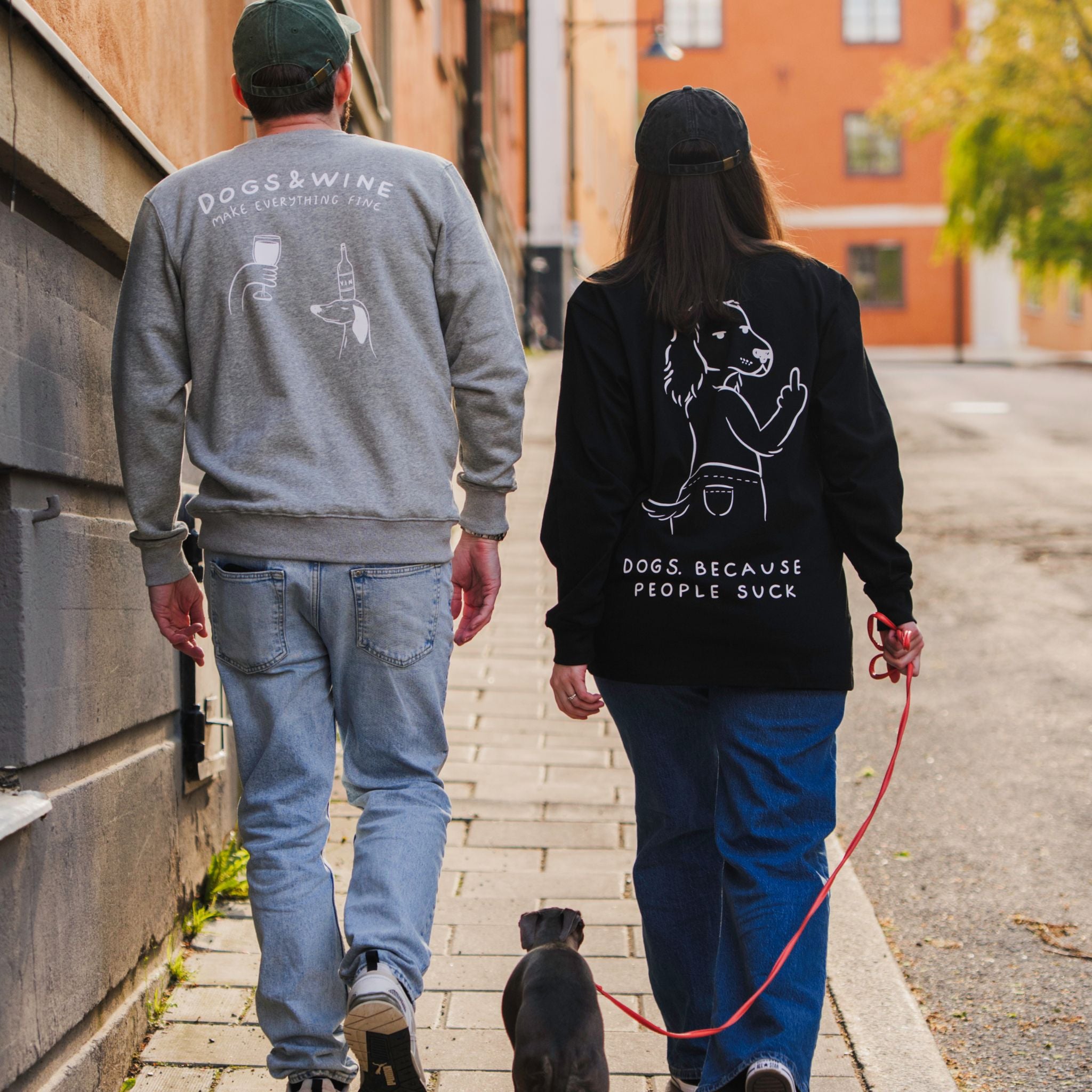 Grey Sweatshirt - Dogs & Wine Make Everything Fine