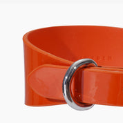 Glossy Orange Dog Collar Wide