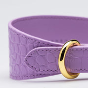 Violet Croco Dog Collar Wide