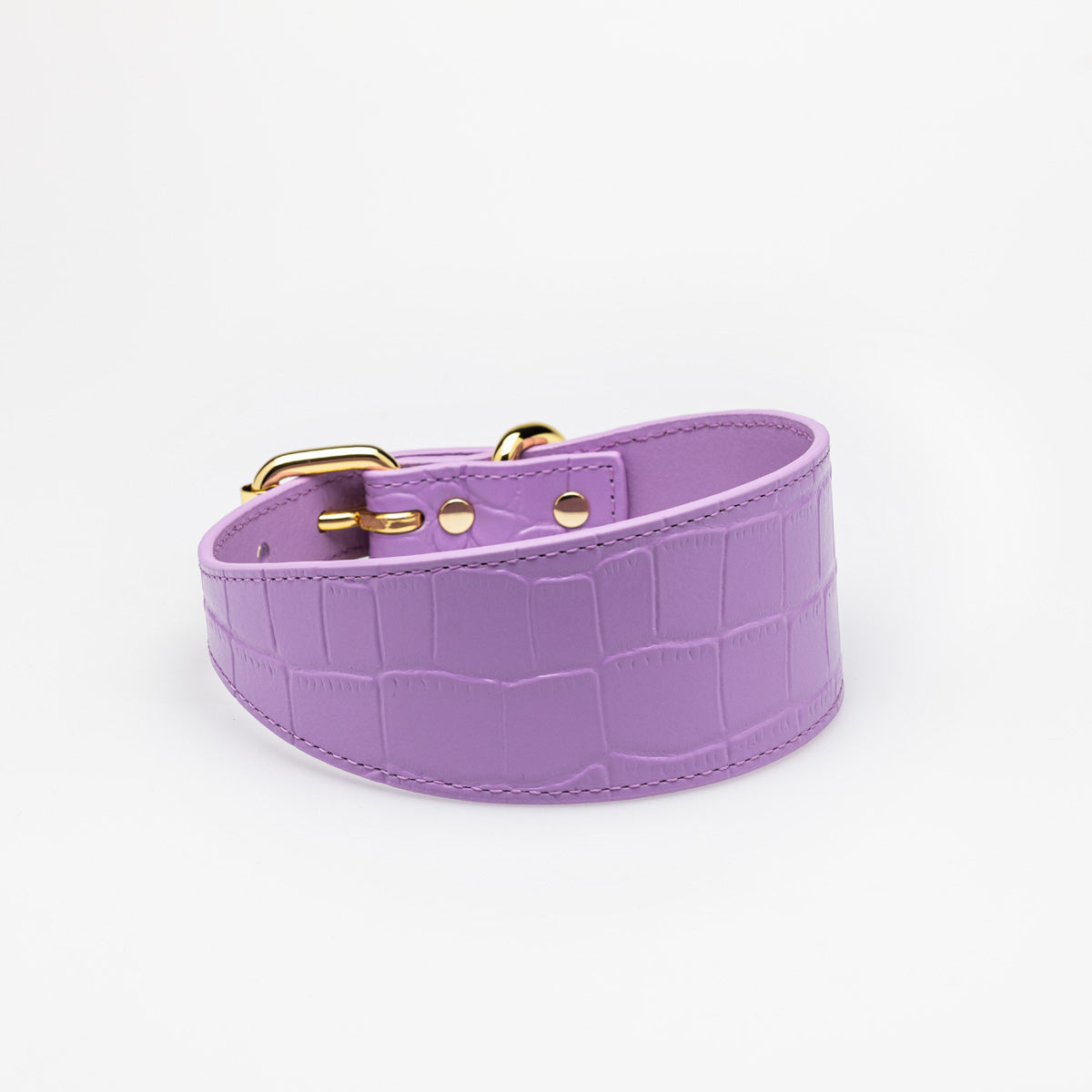 Violet Croco Dog Collar Wide