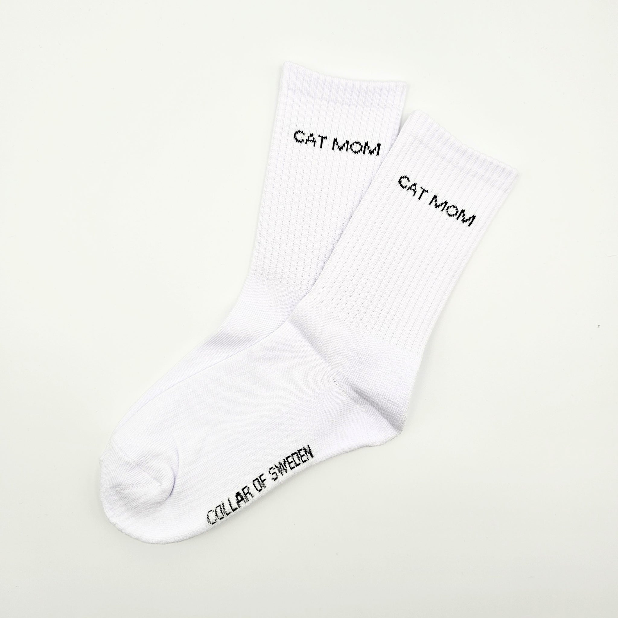 White Tube Socks - Cat Mom
